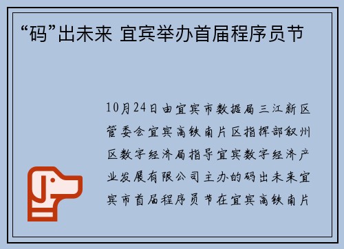 “码”出未来 宜宾举办首届程序员节